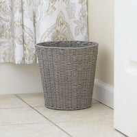 Household Essentials Woven Waste Basket, Gray Paper Rope Waste Bin for Bathroom, Bedroom, Office EasyOptionXY LLC