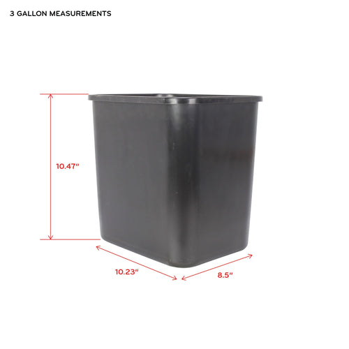 (2 pack) Mainstays 3 gal Plastic Open Top Kitchen Trash Can, Black EasyOptionXY LLC