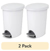 (2 pack) Sterilite 2.6 Gallon Trash Can, Ultra Step On Bathroom Trash Can, White EasyOptionXY LLC