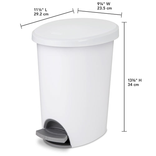 (2 pack) Sterilite 2.6 Gallon Trash Can, Ultra Step On Bathroom Trash Can, White EasyOptionXY LLC