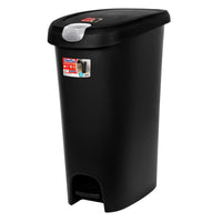 Hefty 12 Gallon Trash Can, Plastic Slim Lockable StepOn Kitchen Trash Can, Black EasyOptionXY LLC
