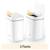 PrettyCare 2 Pcs Smart Automatic Touchless Trash Can with Lid,3.6 Gallon Slim Garbage Bin Waste Basket for Kitchen,Living Room,Bedroom, Bathroom, Office,White,GC01 EasyOptionXY LLC