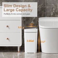 PrettyCare 2 Pcs Smart Automatic Touchless Trash Can with Lid,3.6 Gallon Slim Garbage Bin Waste Basket for Kitchen,Living Room,Bedroom, Bathroom, Office,White,GC01 EasyOptionXY LLC