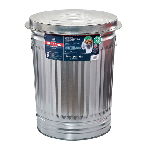 Behrens 31-Gallon Steel Trash Can EasyOptionXY LLC