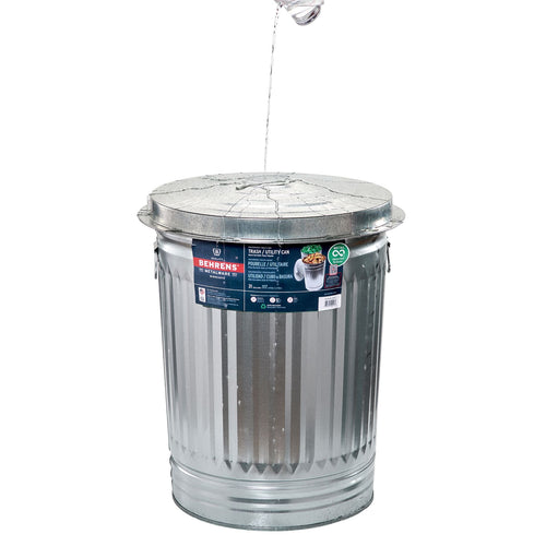 Behrens 31-Gallon Steel Trash Can EasyOptionXY LLC