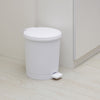 Mainstays 1.5 Gallon Round White Plastic Step Trash Can for Bathroom EasyOptionXY LLC