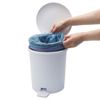Mainstays 1.5 Gallon Round White Plastic Step Trash Can for Bathroom EasyOptionXY LLC