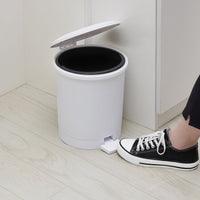 Mainstays 1.5 Gallon Round White Plastic Step Trash Can for Bathroom EasyOptionXY LLC