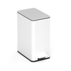 Nine Stars 2.6 Gallon Slim Step-on bathroom trash can, White Stainless Steel EasyOptionXY LLC
