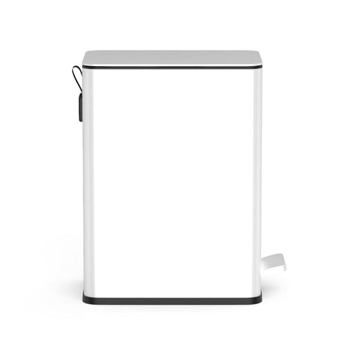 Nine Stars 2.6 Gallon Slim Step-on bathroom trash can, White Stainless Steel EasyOptionXY LLC