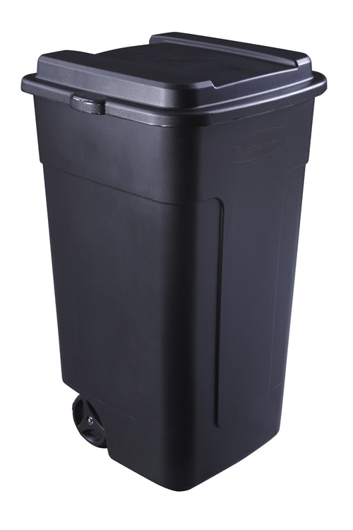 Rubbermaid 50 gal Roughneck Wheeled Plastic Garage Trash Can, Black EasyOptionXY LLC