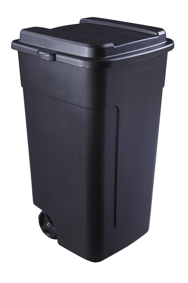 Rubbermaid 50 gal Roughneck Wheeled Plastic Garage Trash Can, Black EasyOptionXY LLC