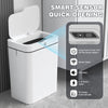 Automatic Bathroom Trash Can with Lid, 3.95 Gallon Touchless Trash Bin, Smart Plastic Slim Garbage Can Small White Wastebasket for Bedroom, Bathroom, Office, Living Room, Toilet, RV EasyOptionXY LLC