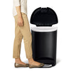 simplehuman 13 Gallon Trash Can, Black Plastic Semi-Round Step Kitchen Trash Can with Secure Slide Lock EasyOptionXY LLC