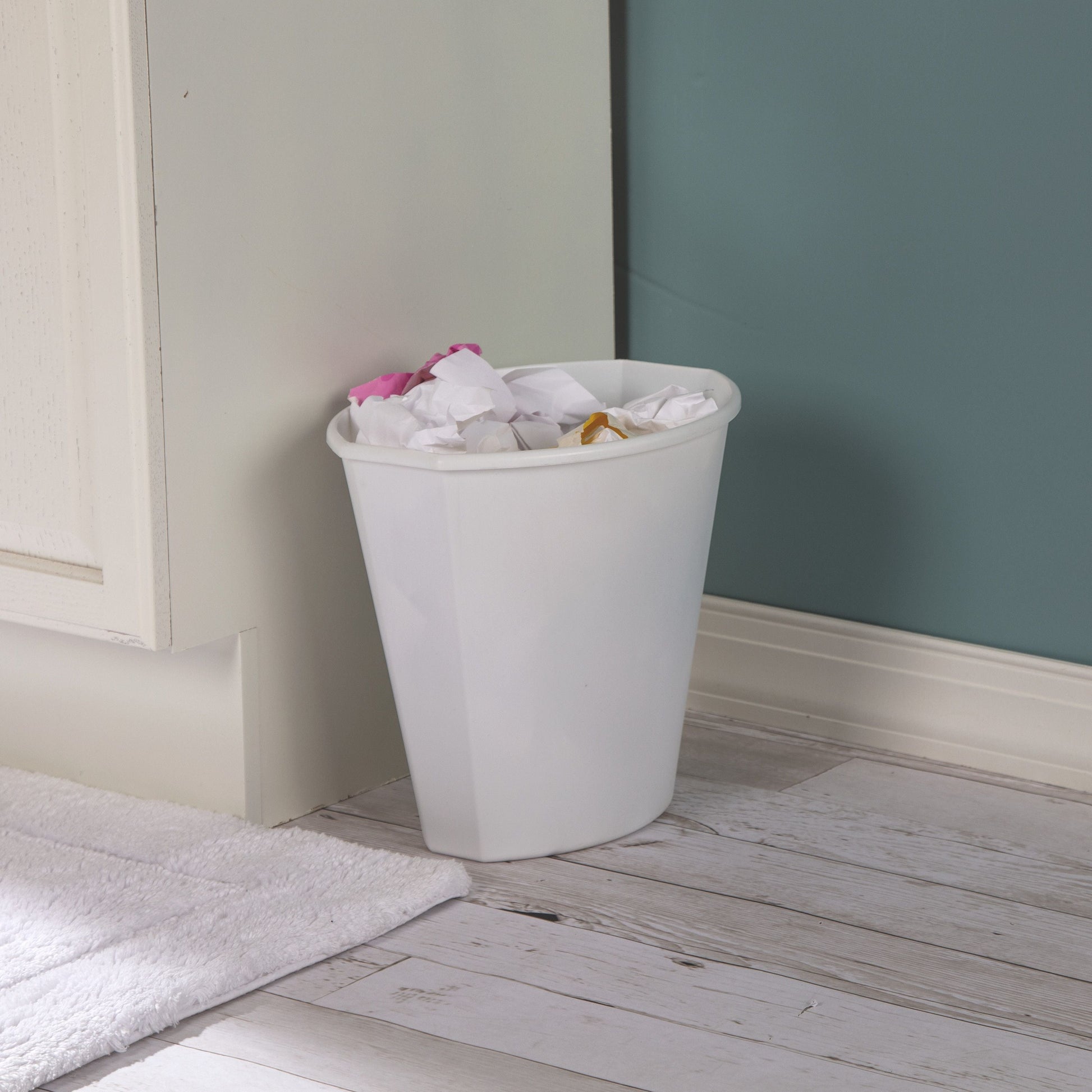 Sterilite 2.5 Gal. Wastebasket, Plastic, Bathroom, White Trash Can EasyOptionXY LLC
