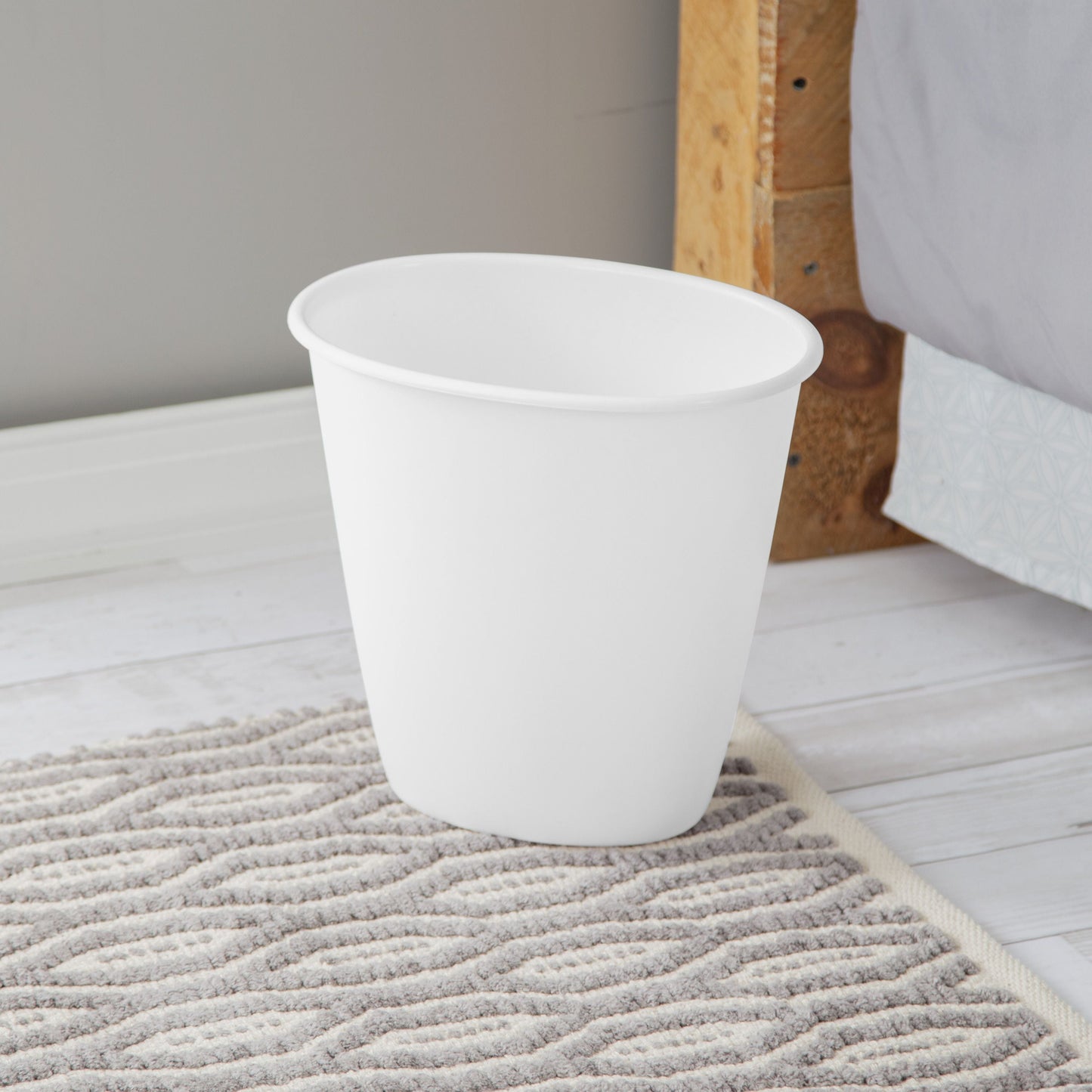 (4 pack) Sterilite 1.5 Gallon Oval Vanity Trash Can, Plastic, Bathroom, White EasyOptionXY LLC