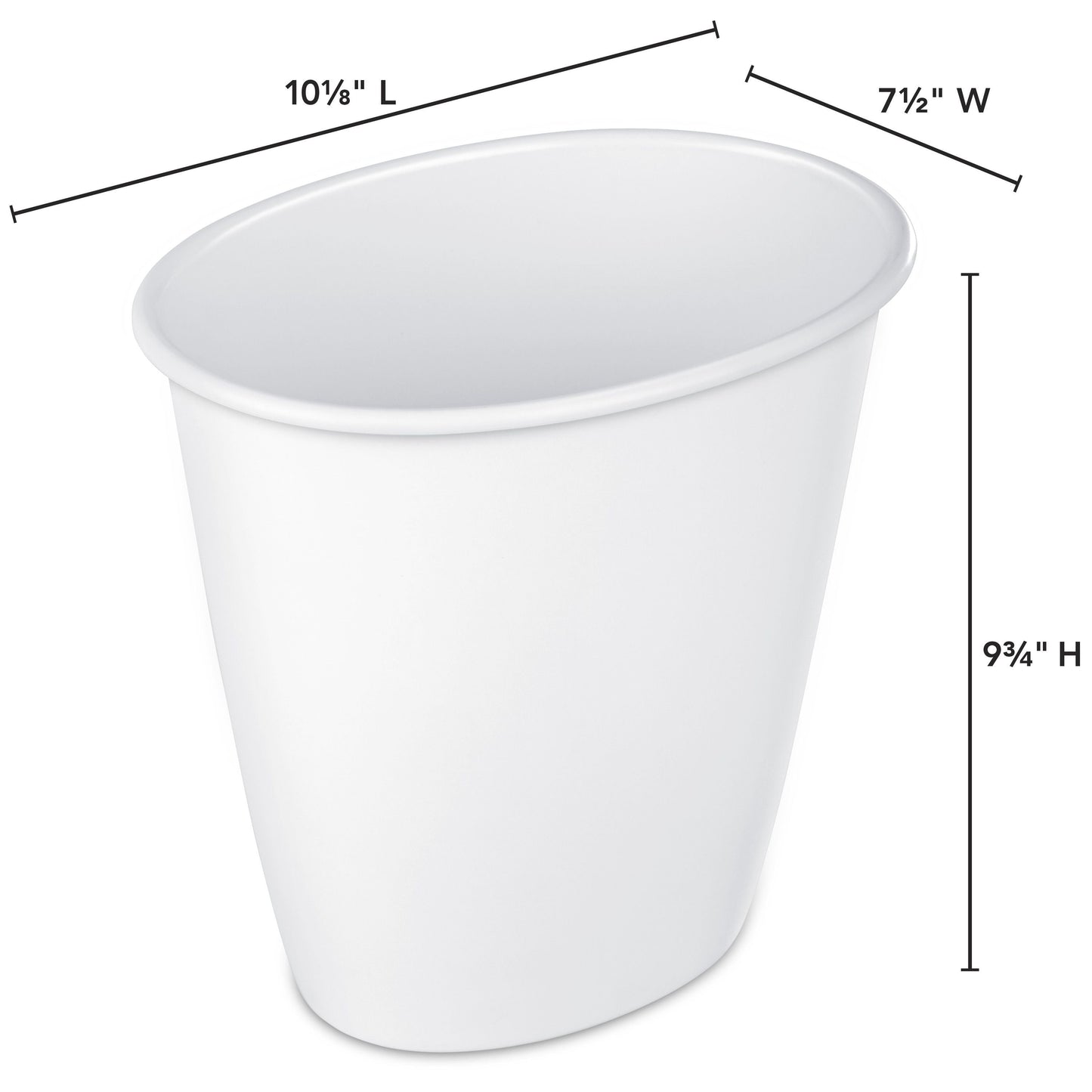(4 pack) Sterilite 1.5 Gallon Oval Vanity Trash Can, Plastic, Bathroom, White EasyOptionXY LLC