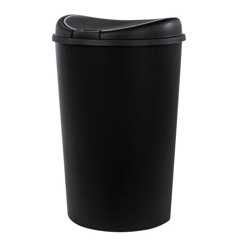 Hefty 12.8 Gallon Trash Can, Plastic Semi Round Touch Top Kitchen Trash Can, Black EasyOptionXY LLC