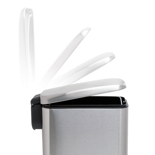 Qualiazero Trash Can, 1.3 Gallon Slim Step On Bathroom Trash Can, Stainless Steel, Pack of 2 EasyOptionXY LLC