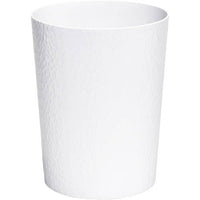 Bath Bliss 10 Liter Hammered Textured Plastic Bathroom Trash Can in White EasyOptionXY LLC
