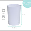Bath Bliss 10 Liter Hammered Textured Plastic Bathroom Trash Can in White EasyOptionXY LLC