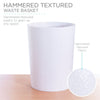 Bath Bliss 10 Liter Hammered Textured Plastic Bathroom Trash Can in White EasyOptionXY LLC