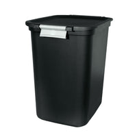 Hefty 7.7 Gallon Trash Can, Plastic Hinged Locking Lid Kitchen Trash Can, Black EasyOptionXY LLC