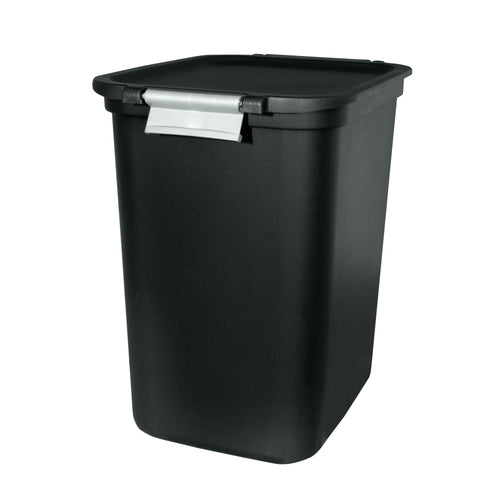 Hefty 7.7 Gallon Trash Can, Plastic Hinged Locking Lid Kitchen Trash Can, Black EasyOptionXY LLC