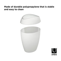 Umbra 2.4 gal Twirla Polypropylene Swing-Top Lid Bathroom Trash Can Garbage Can, White EasyOptionXY LLC