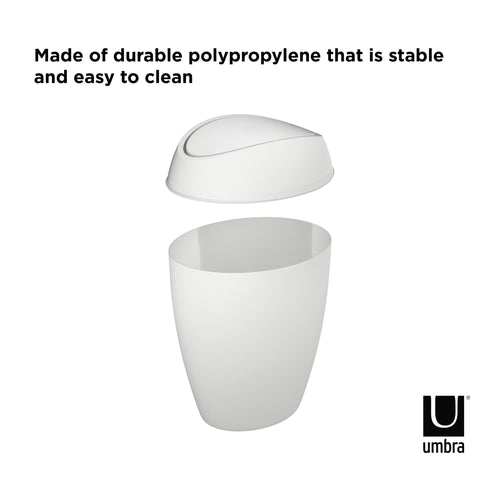 Umbra 2.4 gal Twirla Polypropylene Swing-Top Lid Bathroom Trash Can Garbage Can, White EasyOptionXY LLC