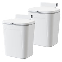 TINANA Hanging Small Trash Can, 2 Gallon Kitchen Waste Bin for Counter Top or Under Sink, 2 Pack Mountable Indoor Compost Bucket - White EasyOptionXY LLC