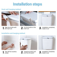 TINANA Hanging Small Trash Can, 2 Gallon Kitchen Waste Bin for Counter Top or Under Sink, 2 Pack Mountable Indoor Compost Bucket - White EasyOptionXY LLC