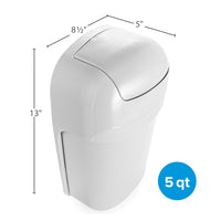 Camco Camper/RV Cabinet Mount Trash Can | 13" (T) x 8.5" (W) x 5" (D) | 5-Quart, Gray (43963) EasyOptionXY LLC