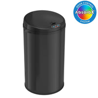 iTouchless 8 Gallon Round Deodorizer Matte Black Stainless Steel Sensor Trash Can EasyOptionXY LLC