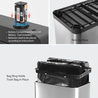 Silver Automatic Trash Can, Kitchen, Office, Bedroom Touchless Motion Sensor Trash Can Stainless Steel with Lid - 16 Gallon EasyOptionXY LLC