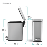 Home Zone Living 1.3 Gallon Trash Can in Stainless Steel, 5 Liter, for Bathroom or Bedroom EasyOptionXY LLC