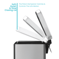 Home Zone Living 1.3 Gallon Trash Can in Stainless Steel, 5 Liter, for Bathroom or Bedroom EasyOptionXY LLC