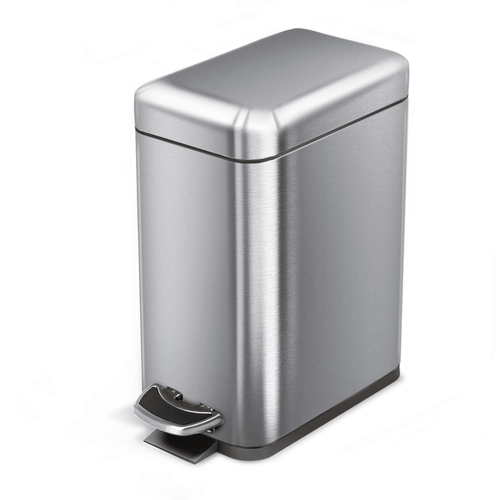 Home Zone Living 1.3 Gallon Trash Can in Stainless Steel, 5 Liter, for Bathroom or Bedroom EasyOptionXY LLC