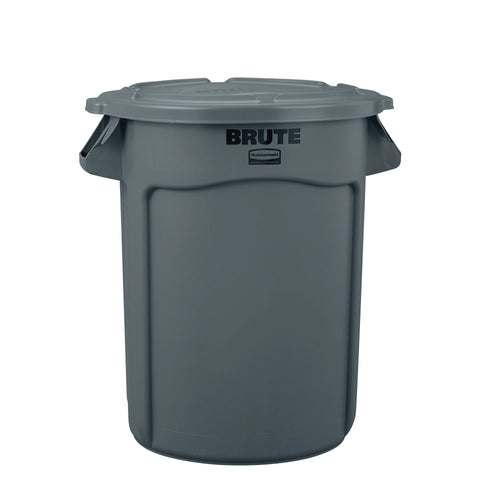 Rubbermaid Brute 32-Gallon Trash Can with Lid, Grey EasyOptionXY LLC