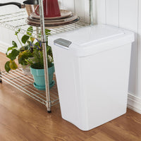 Sterilite 7.5 Gallon Trash Can, Plastic Touch Top Office Trash Can, 4 Pack, White EasyOptionXY LLC
