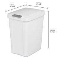 Sterilite 7.5 Gallon Trash Can, Plastic Touch Top Office Trash Can, 4 Pack, White EasyOptionXY LLC