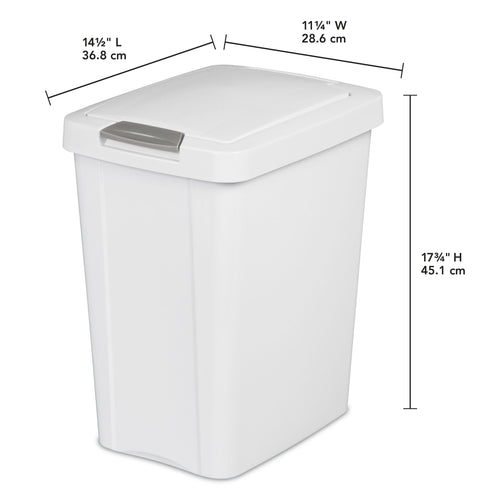 Sterilite 7.5 Gallon Trash Can, Plastic Touch Top Office Trash Can, 4 Pack, White EasyOptionXY LLC