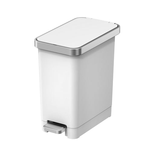 Better Homes & Gardens 2.5 Gallon Trash Can, Premium Plastic Bathroom Bedroom Step Trash Can, White EasyOptionXY LLC
