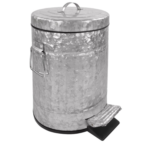 Autumn Alley Galvanized Metal Farmhouse Pedal Garbage Can - Modern Farmhouse Bathroom Accessories EasyOptionXY LLC