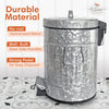 Autumn Alley Galvanized Metal Farmhouse Pedal Garbage Can - Modern Farmhouse Bathroom Accessories EasyOptionXY LLC