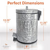 Autumn Alley Galvanized Metal Farmhouse Pedal Garbage Can - Modern Farmhouse Bathroom Accessories EasyOptionXY LLC