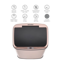 Nine Stars Motion Sensor Rectangular Kitchen Garbage Can, Gold Stainless Steel, 13.2 gal EasyOptionXY LLC