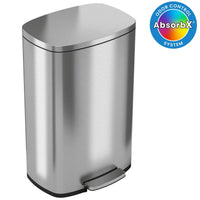 iTouchless SoftStep 13.2 Gallon Step Pedal Garbage Can, Stainless Steel, 50 Liter, Kitchen Trash Bin EasyOptionXY LLC