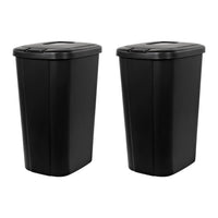 Hefty 13.3 Gallon Trash Can, Plastic Touch Top Kitchen Trash Can, Black (2 Pack) EasyOptionXY LLC
