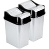 DecorRack Garbage Cans, Plastic 2.6 Gallon/10 Liter with Dual Swing Lids (2 Pack) EasyOptionXY LLC